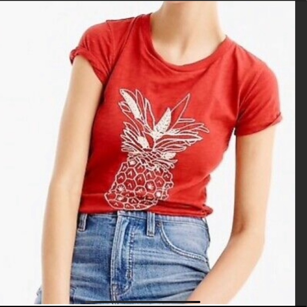 J Crew Embroidered pineapple collector Shirt  XS